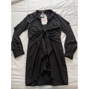 Long sleeve black cocktail dress
